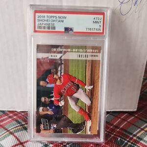Topps Now Shohei Ohtani Card in Red and White